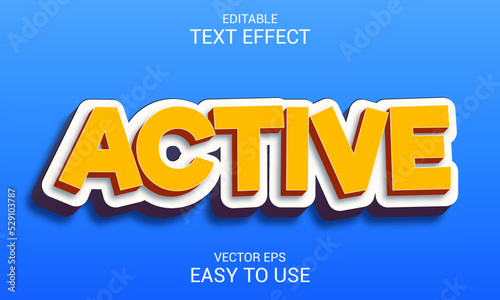 Active Editable 3d text effect style 