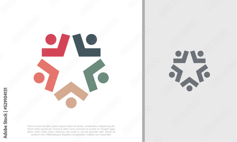Fototapeta premium Global Community Logo Icon Elements Template. Community human Logo template vector. Community health care. Abstract Community logo. Human Resources Consulting Company.