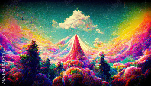 Acid trippy lsd abstract colorful psychedelic background photo