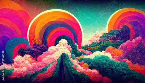 Acid trippy lsd abstract colorful psychedelic background photo