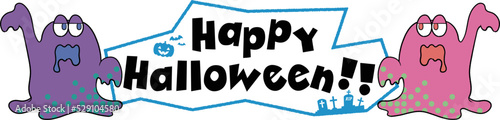 Halloween logo with sludge sludge ghost