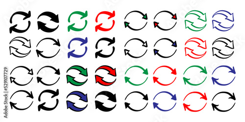 hand drawn double reverse circular swap arrow icon in doodle style