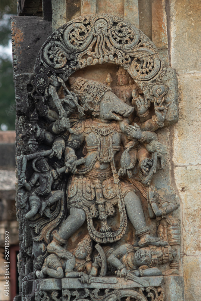 The Sculpture of Varaha Avatar on the Chennakeshawa Temple, Belur, Hassan, Karnataka, India. The Sculpture of Varaha Avatar on the Chennakeshawa Temple, Belur, Hassan, Karnataka, India.