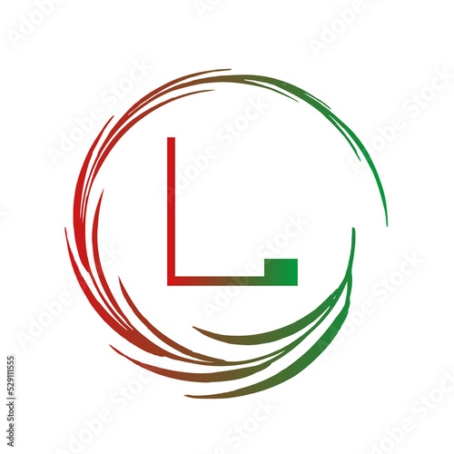 Images of a frame from a plant in a circle in bright colors with the letter l