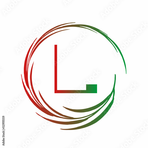 Images of a frame from a plant in a circle in bright colors with the letter l