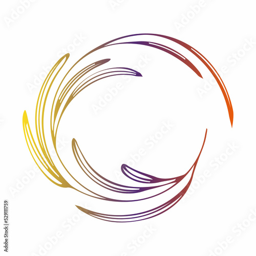 Images of a frame from a plant in a circle in bright colors