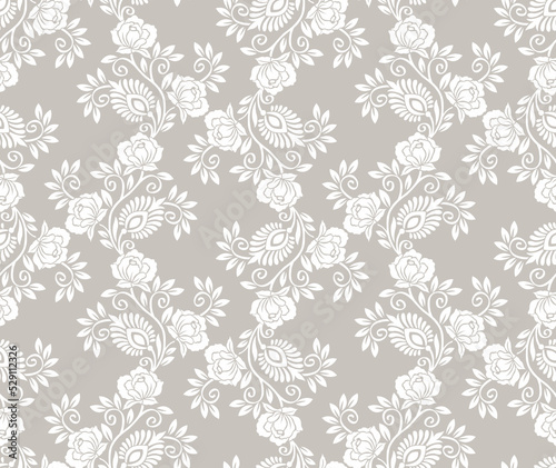 Vector damask wallpaper with rose flower