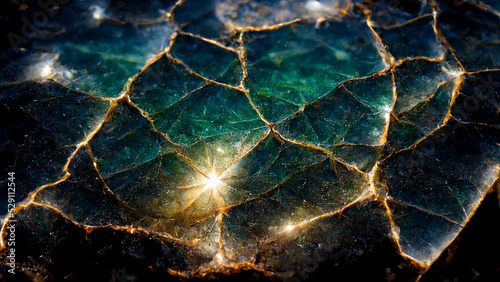 Close-up view background of the cracked gemstones underwater - Digital Generate Image