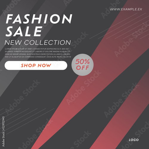 fashion sales new collection of media posts. A collection of editable square promotional banner templates. Can be used for social media, flyers, banners and web ads.
