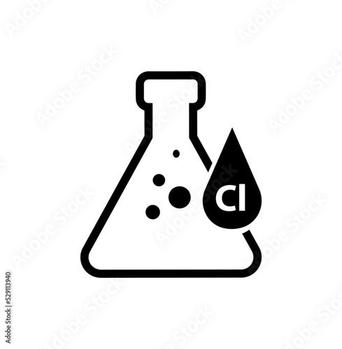 chlorine icon on white background	