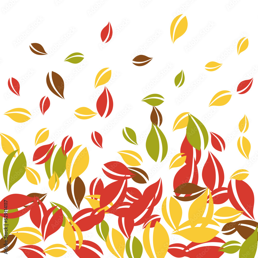Falling autumn leaves. Red, yellow, green, brown c Falling autumn leaves. Red, yellow, green, brown c