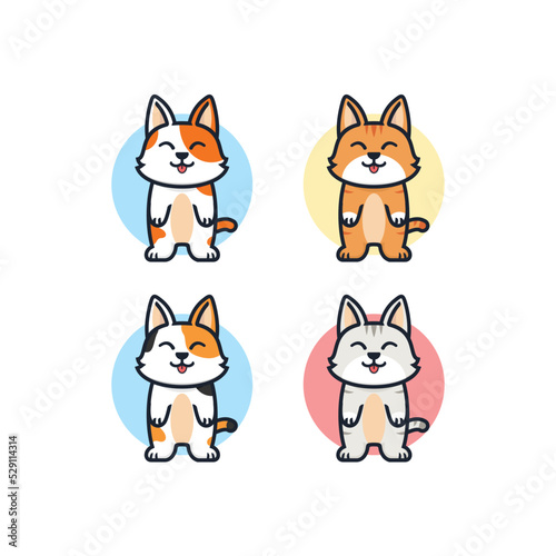 Cute colorful cat mascot