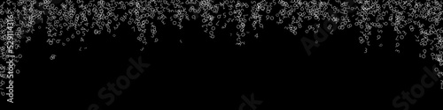 Falling numbers, big data concept. Binary white chaotic flying digits. Modern futuristic banner on black background. Digital vector illustration with falling numbers.