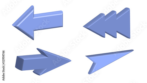 A set of 3d vector arrows. Clipart for web design  mobile applications  interface  etc.