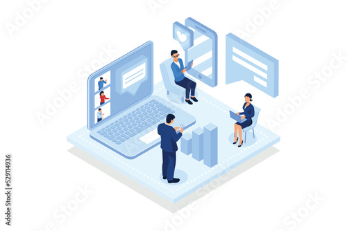 Modern technology. Digital podium in virtual class, data visualization, synchronized access to smart class.isometric vector modern illustration © Alwie99d