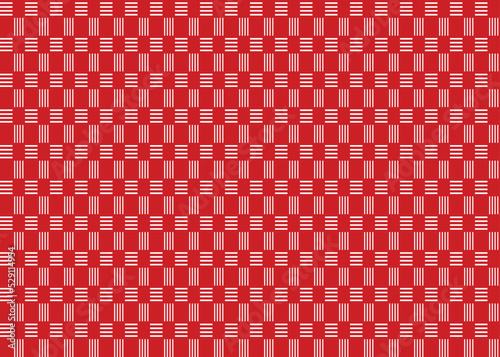 Abstract Vector Seamless Checkered Square and trellis geometric, chevron Pattern red