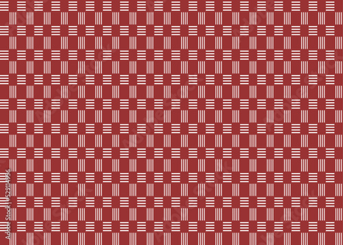 Abstract Vector Seamless Checkered Square and trellis geometric  chevron Pattern red