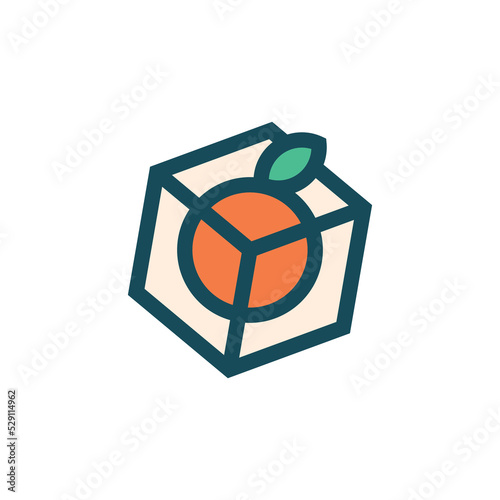 Modern fruit in box logo design
