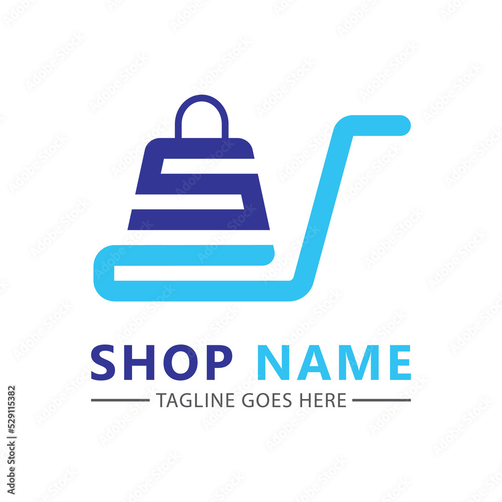  e-commerce online shop logo design template