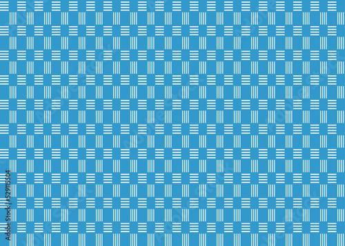 Abstract Vector Seamless Checkered Square and trellis geometric, chevron Pattern blue
