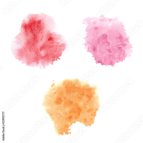 Red, pink and orange watercolor spots © Yuliya Stasevich