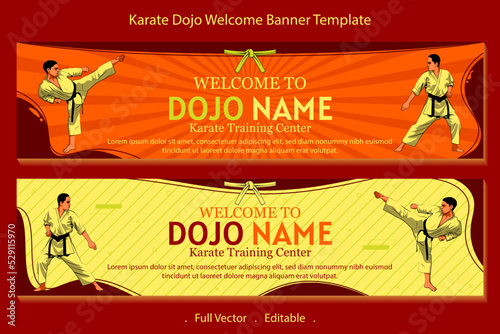 Karate training center welcome banner template