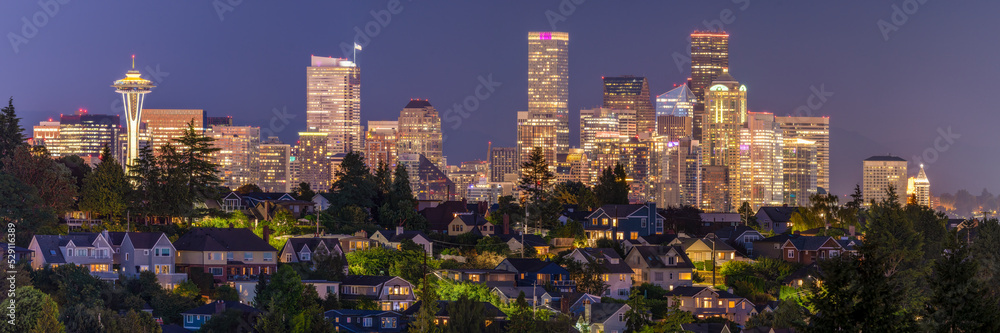 Seattle Washington Panoramic Skyline