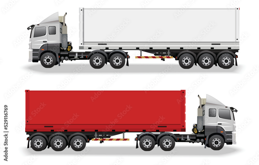Big isolated vehicle vector icons set, logistic commercial transport concept. 
white background