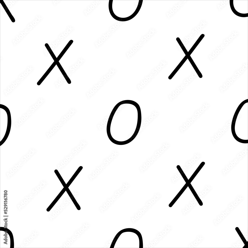 Hand-drawn lines. Seamless abstract black and white tic tac toe pattern, seamless pattern, web design, greeting card, textile, technology background Hand-drawn lines. Seamless abstract black and white tic tac toe pattern, seamless pattern, web design, greeting card, textile, technology background