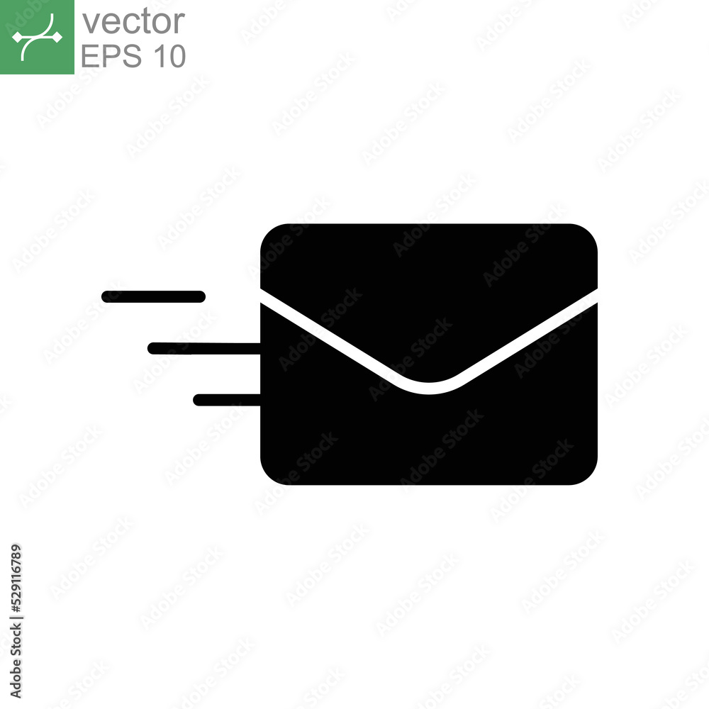 Send message Glyph icon. Sending a message with envelope logo for mail symbol, send letter. Flat or solid style for website and application. Vector illustration. Design on white background. EPS 10 Send message Glyph icon. Sending a message with envelope logo for mail symbol, send letter. Flat or solid style for website and application. Vector illustration. Design on white background. EPS 10
