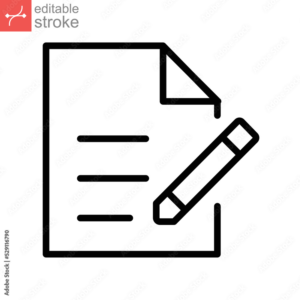 sign in line icon. Report like paperwork logo. Assess or paycheck. Legal doc standard, Exam, Test pictogram for app website. editable stroke Vector illustration. Design on white background. EPS 10 sign in line icon. Report like paperwork logo. Assess or paycheck. Legal doc standard, Exam, Test pictogram for app website. editable stroke Vector illustration. Design on white background. EPS 10