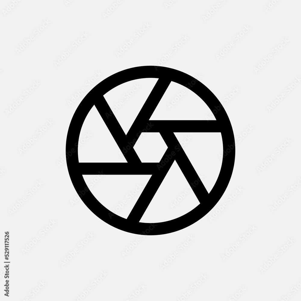Diaphragm icon in line style about camera, use for website mobile app presentation Diaphragm icon in line style about camera, use for website mobile app presentation