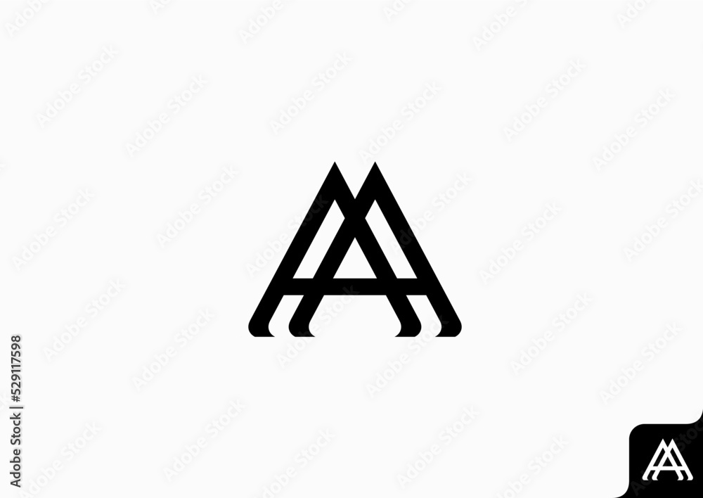 Letter AA logo design flat icon Letter AA logo design flat icon