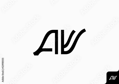 Letter AV logo design flat icon