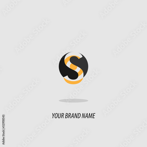 logo icon design letter S elegant futuristic modern orange black untuk perusahaan asuransi eps 10 photo