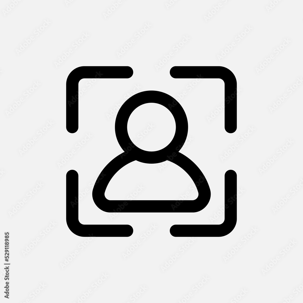 Portrait icon in line style about camera, use for website mobile app presentation Portrait icon in line style about camera, use for website mobile app presentation