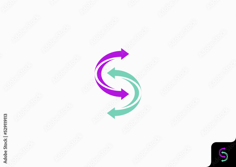 Fototapeta premium Letter S logo design flat icon