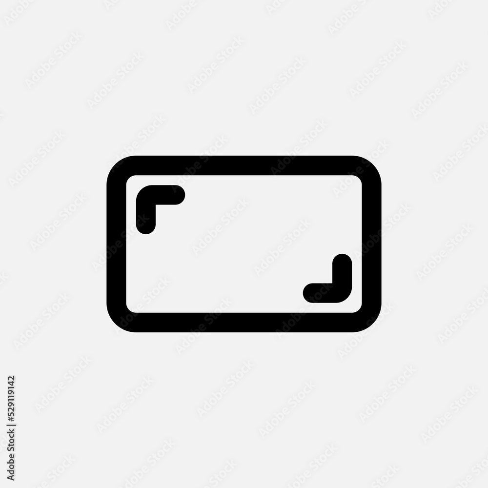Frame icon in line style about camera, use for website mobile app presentation Frame icon in line style about camera, use for website mobile app presentation
