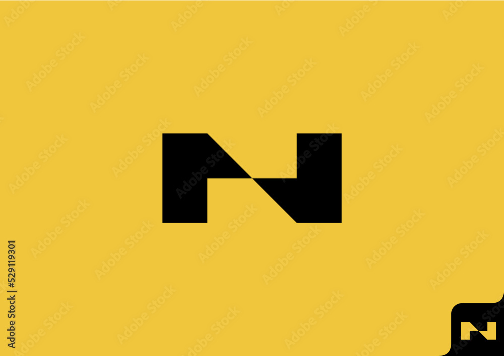 Letter N logo design flat icon Letter N logo design flat icon