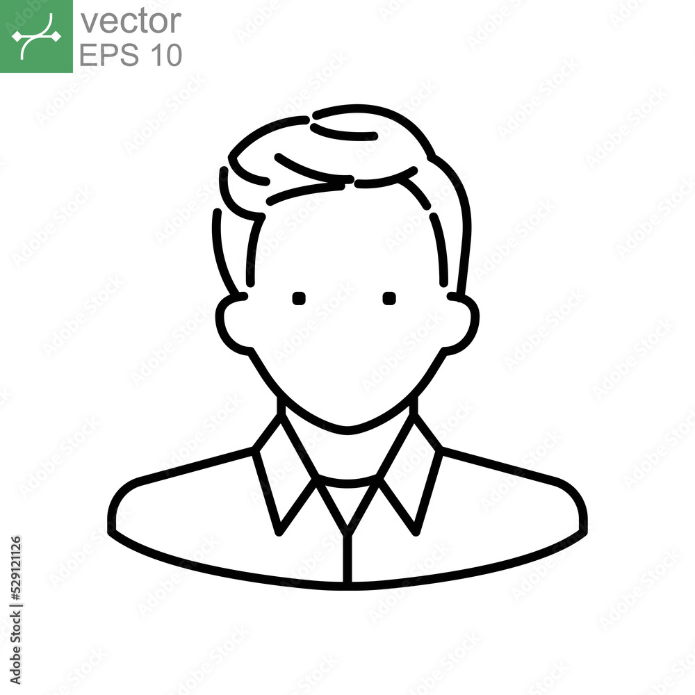 Slicked back line icon. vintage male hairstyle barber shop logo. Men's hairstyle short length. vector illustration design on white background. EPS 10