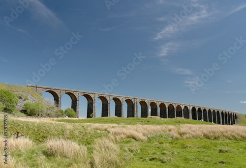 Ribbleshead viaduct and scenery in Ribblesdale, Yorkshire Dales