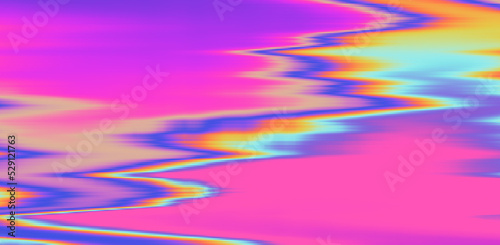 Glitched computer screen with random flickers and colorful waves. Distorted abstract texture. photo