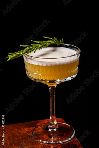 Christmas cocktail on the wooden background photo