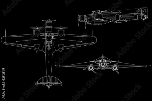 Avión trimotor, bombardero medio photo