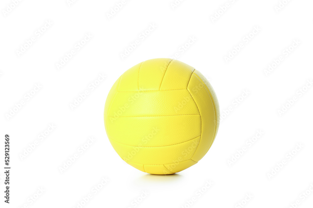 Blank yellow volleyball ball isolated on white background