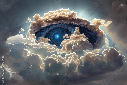 illustration of a big eye in the sky