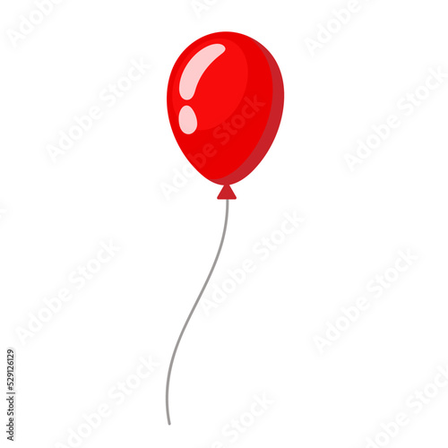 Floating red balloon vector logo icon Pictogram flat illustration 