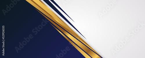 Abstract White, Blue and Gold Luxury Background. Elegant Background with Paper Cut Style
