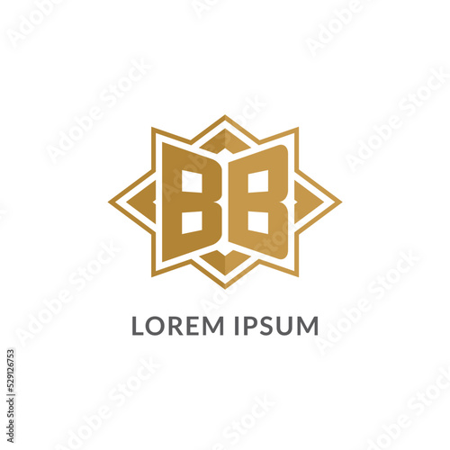 Initial letter BB logo monogram with eight point star style design ideas