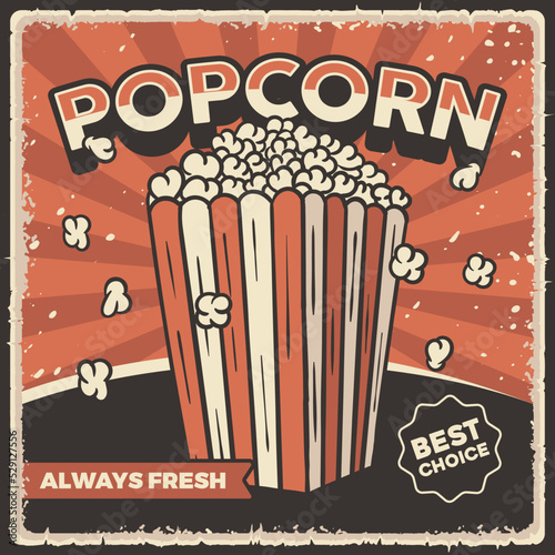 Popcorn Signage Poster Retro Rustic Vector